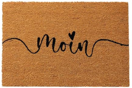 BOLTZE Fußmatte Moin Natur mit schwarzer Schrift 60x40cm Kokosfaser und PVC