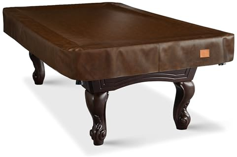 BEARCOVER Heavy Duty Leatherette Billiard Pool Table Cover, Waterproof & Tearproof Cover for Pool Table 7/8/9FT 9Feet-Coffee