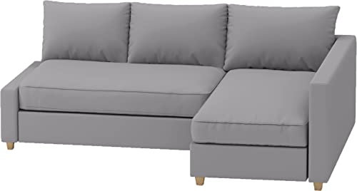 HomeTown Market Langlebig Friheten Sofa bezug, kompatibel mit IKEA Friheten-Schlafsofa, Eckbezug. Nur Sofabezug. (Polyester Hellgrau Links Länger)