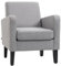 HOMCOM Armchair, Modern Upholstered Linen Living Room Chair, Accent Chair with Spring Pack, Wood Legs for Bedroom, Home Office, Light Grey
