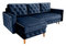 Ares Meble Ecksofa mit Schlaffunktion 227x144 cm - Ottomane Sofa L Form - L Couch 3 Sitzer - Schlafcouch mit Bettkasten - Samt Sofa Glamour - Chesterfield Sofas Ausziehbar - Beine aus Erle Dunkelblau
