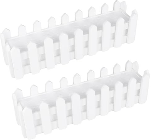 FONDOTIN 2 Pz Vasi Di Cactus Vaso Di Fiori Mini Staccionata in Legno Supporto Per Vasi Contenitore Per Ornamenti Fioriera in Legno Fioriere Bianche Mini Pentole Base Pianta Bianca Bambù