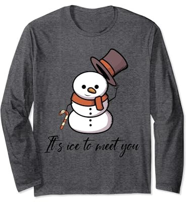 Lustiges Weihnachten Schneemann Eis Geschenk Langarmshirt