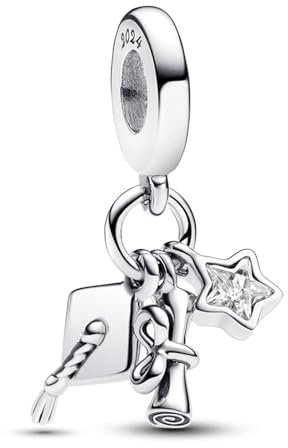 LaMenars 2024 Graduation Triple Dangle Charm für Armbänd 925 Sterling Silber Bead Women Charms Mother's Day Birthday Anniversary Jewelry for Girls Wife