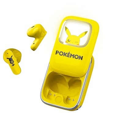 OTL Technologies PK1270 Pokémon Pikachu Slider TWS Earphones with LED Light Up Charging Case - Yellow