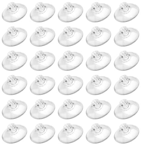 30 Piezas Ventosas de Plástico Transparente, Mini Ventosas de Plástico 30mm Ventosa Pequeñas Redondas Sin Gancho para Furgonetas Camper Parasol Coche Ventana de Vidrio Mesa de Cristal Baño Armario