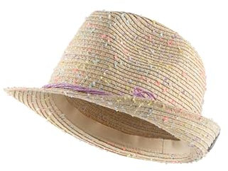 Sterntaler Strohhut bunt - Sommer Hut mit Buntem Satinband und Schleife - UV-Schutz 50+ Sonnenhut - Mädchen Hut - Baby und Kinder Sommer Kopfbedeckung - Sand, Größe 55