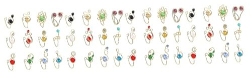 SOIMISS 48pièces Anneaux De Nez Strass Cuffs De Nez Africains Faciles à Ajuster Sans Perçage Design Élégant Pour Femmes
