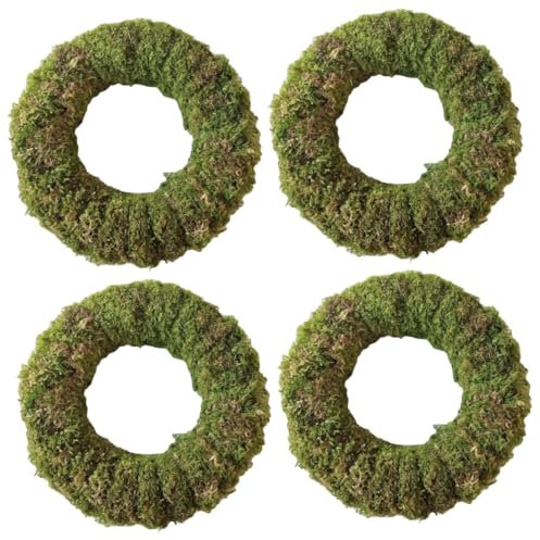Garneck 4 Stück Moosring Materialien Für Girlanden Selber Machen Kunstpflanze Girlande Vor Der Haustür Kranz Zum Aufhängen An Der Wand Weinrebe Kranz DIY Kranz Girlande Rebe Rattan Green