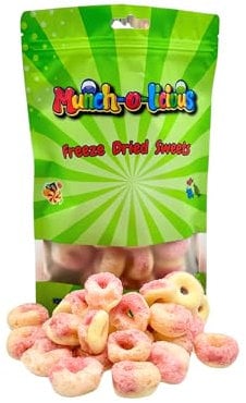 Munch-o-licious Freeze Dried Candy 150g - Peach Rings Sweets - Freeze Dried Delights - Peach Flavour, Perfect TikTok Gift, American Sweets, Christmas Treats, Funny Freeze Dry Sweets UK