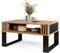 Viosimc Moderner Couchtisch mit Holzdekor-Lamellen, Rechteckiger Wohnzimmertisch mit Regal und Dekorativen Lamellen, Eleganter Zentraler Tisch für Wohnzimmer im Zeitgenössischen Design