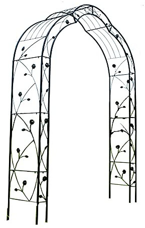 dsmsdre Arche De Support pour Fleurs, Arche De Jardin Auto-Assemblée en Fer, Utilisée pour Les Plantes Grimpantes Et Les Rosiers, Jardin Extérieur, Pelouse, Arrière-Cour Et Autr,Black-150×39×250cm