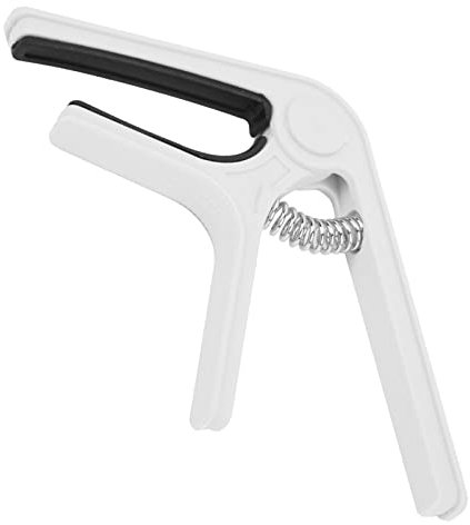 Guitar Capo Leichtes Tragbares Clipon Spring -Capo für Elektrische, Akustische Gitarren, Ukulele Plastikstahl (Weiß)