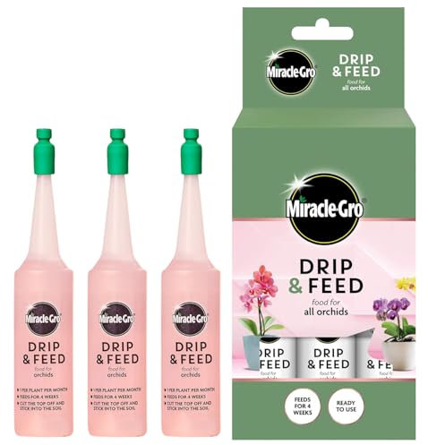 Miracle-Gro Drip & Feed Orchid Pack of 3 – Effortless Plant Food for Thriving Orchids – Pre-Measured Slow Release Orchid Fertiliser for Stronger Roots and Beautiful Blooms