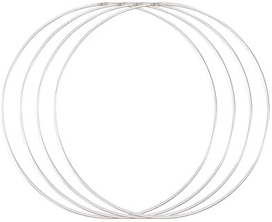 Vaessen Creative Metallringe 30 cm x 3 mm Kreis zum Basteln - 4 Stück Drahtkreis Silber und Deko Kranz aus Metall für TrockenblumenKranz, Makramee, Traumfänger, Mobile Basteln und Wanddeko