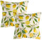 Outdoor Kissenbezug 45x45 cm Gelb Zitronen Kissenhüllen 2er Set Outdoor Kissen Wetterfest Sofakissen Dekokissen Gartenkissen Couchkissen Frühling Sommer Deko für Wohnzimmer Bank Terrasse (A)