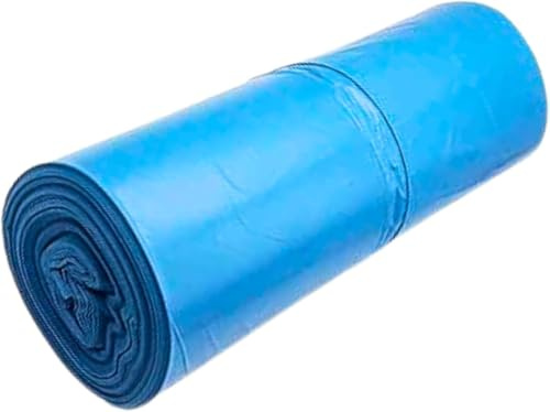 6 Rollos de bolsas de basura azul 100L (85x105 cm) - Galga150 (Extra Fuerte) ecológicas y compostables – 25 bolsas por rollo