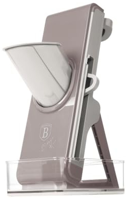 Berlinger Haus 4-in-1 Gemüseschneider mit Behälter - Multifunktionale Küchenhilfe für schnelles Schneiden, Reiben und Zerkleinern von Gemüse in Taupe Farbton