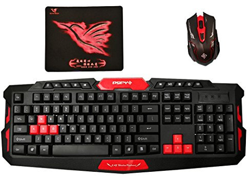 La Haute wireless Combo tastiera e mouse Gaming 2.4 GHz wireless Multimedia Entertainment tastiera set WITH1000/1600DPI gioco mouse per desktop, PC, laptop rosso red