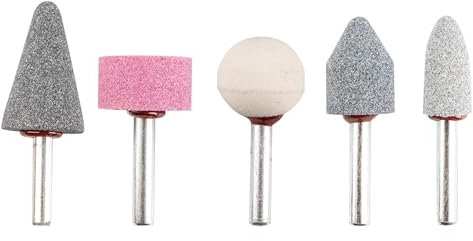 TOP TOOLS 5 Stück Schleifkörper Schleifmittel Set - Professional 5tlg. Schleifstift-Set - Zubehör für Geradschleifer, Bohrmaschinen - Sanding Grinding Stone Bits Ø 6 mm