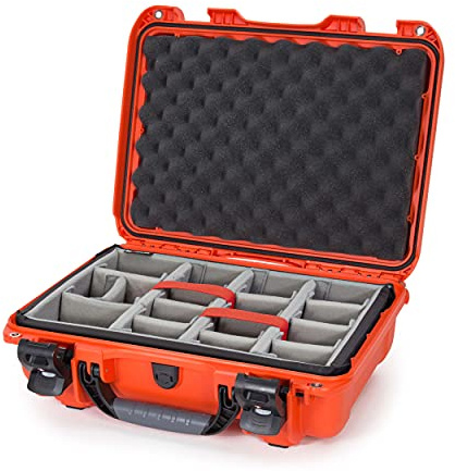 Nanuk 923 Waterproof Hard Case with Padded Dividers and Incorporated TSA Approved Travel Lock Latches - Orange