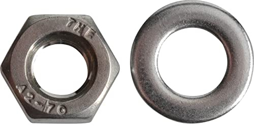 ForgePack Hexagonal Nuts & Flat Washers | M6 | A2 Stainless Steel | Pack 20