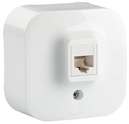 Legrand, Toma Telefónica de Pared, RJ45, Banda 100 MHz,CAT 5E UTP, Blanco