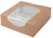 BIOZOYG Patisserie-Schachtel Karton braun 600ml I Kompostierbare Verpackung Geschenk-Karton mit Sichtfenster aus PLA I Gebäck Box Kuchen Keks Karton Boxen Klein I 250x Geschenkboxen 11,8x11,8x4cm