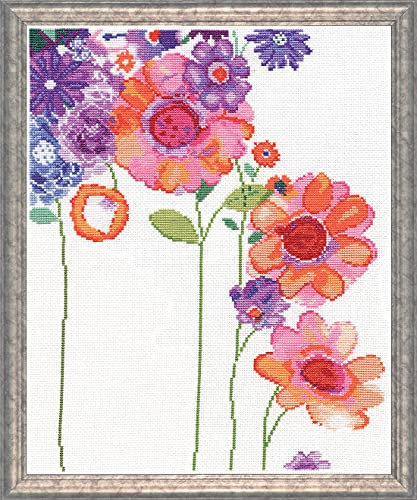 Design Works Crafts Kreuzstich Stickpackung Aquarellgarten, Zählmuster