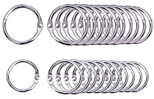 2,5 cm (1 Zoll) und 1,9 cm (0,75 Zoll) Buchbinde-Ringe, Silber, 100 Stück