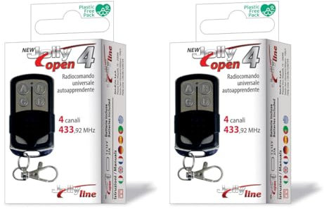 GBS Jolly Open 4 TÉLÉCOMMANDE Radio DE Portail COPIEUSE Universelle Pack de 2