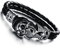 Cupimatch Herren Edelstahl Schädel Armband, 16mm Breite Schwere Edelstahl Totenkopf Fahrradkette Biker Motorradkette Rock Armreif, silber schwarz gold (Typ4)