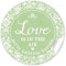 24 STICKER: Love is in the Air – Bitte kräftig pusten Schöne Etiketten mit romantischen Ornamenten und Herz für Seifenblasen-Verpackungen zur Hochzeit • Papieraufkleber: 4 cm, rund, matt in Grün