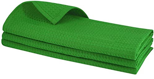 GARIELLA 3X Geschirrtuch aus 100% Baumwolle Waffel-Piqué in grün