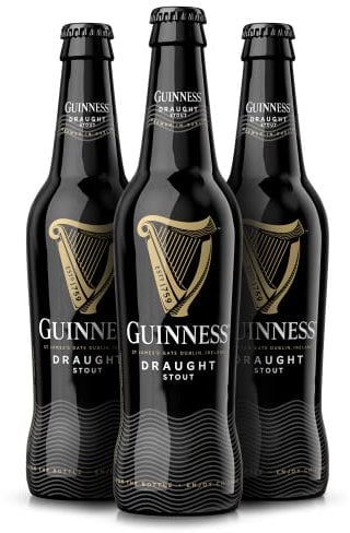 Guinness Draught Cerveza Ale Negra Irlandesa Pack Botella, 24 x 33cl