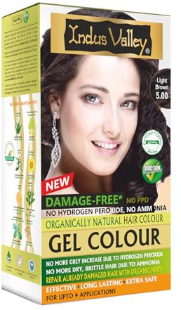 Indus Valley Gel-Haarfarbe | Natürliche permanente Haarfarbe mit Bio-Aloe Vera, Amla, Henna & Orangenöl | Ohne Ammoniak & PPD | 100 % Grauabdeckung | Inkl. Bürste, Haube & Aloe-Gel (20 Gramm + 200 ml)