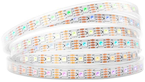 BTF-LIGHTING WS2813 (aktualisiert WS2812B) 5m 300 individuell digital adressierbare Pixel RGB-Dual-Signal-LED Flexibles Lichtband 5050 SMD IP67 wasserdicht Magic Dream Color DC5V Weiß PCB