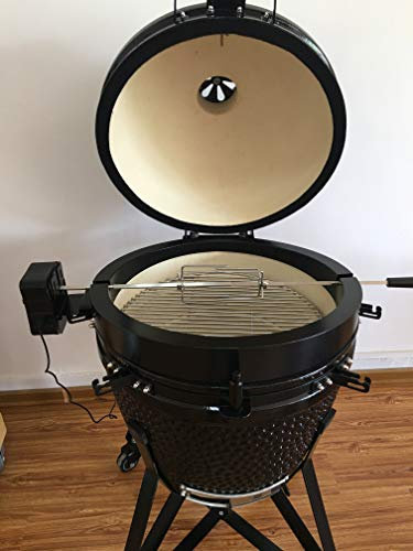 YNNI KAMADO TQKJZ25 Drehspieß aus Edelstahl für 63,5 cm oder ähnliche UK-Stecker