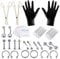 Healifty Piercing Kit Chirurgenstahl Bauch Zunge Tragus Nippel Lippe Nase Augenbraue Kinn Ring Körperschmuck Messgerät Piercing Nadeln Set 42 Stück (Stahl Farbe)