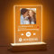 VEELU Spotify Glas Personalisiert LED Nachtlicht Song Cover Glas Bild mit Foto Spotify Platte Acrylglas Fotogeschenke für Männer Frauen Pärchen Geschenk Jahrestag Valentinstag Weihnachten