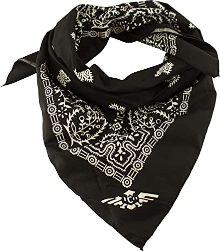 fashionchimp XXL Nicki-Halstuch aus 100% Baumwolle, 70x70 cm, Unisex Bandana, Halstuch, extra groß (Paisley-Schwarz)