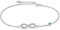 AOBOCO Infinity Fußkettchen Sterling Silber 925 Damen Verstellbare Unendlichkeit Fusskettchen mit Kristallen 27 cm (Simulierter blauer zirkon)