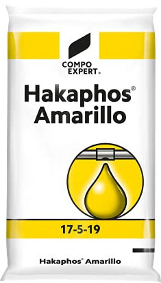 Hakaphos AMARILLO fertilizante. 150 Kilos. Amarillo 17-5-19 es un fertilizante compuesto NPK soluble en agua con magnesio, azufre y micronutrientes.