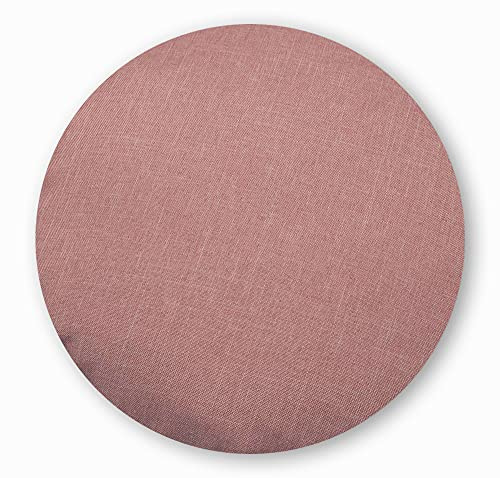 Haus und Deko Leinen Optik Altrosa 60 cm Rund Weich Dekorativ fein strukturiert Kissenbezüge für Sofa Wohnzimmer Schlafzimmer Dekokissen mit verstecktem Reißverschluss Couchkissen
