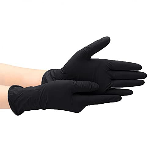 Sheey Guantes Desechables Guantes de Nitrilo Negro Guantes de Cocina Desechables Tatuaje Artista Mecánico o Médico