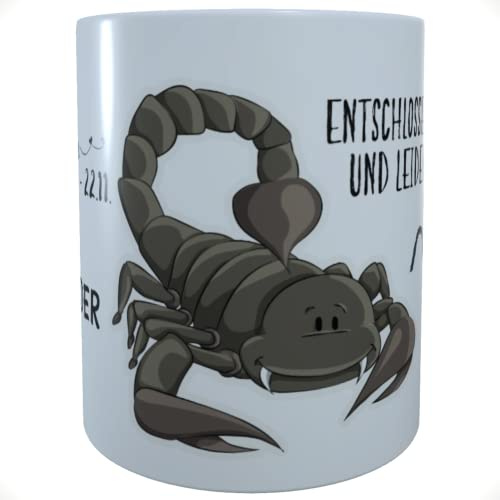 Kilala personalisierbare Kindertasse mit Namen, Sternzeichen Skorpion, Namenstasse Horoskop für Kinder