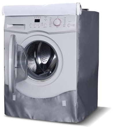WISCLASS Copri Lavatrice per Interno, Coprilavatrice Da Esterno, Copri Asciugatrice Impermeabile, Anti-UV Lavatrice Copertura, Copri Lavatrice Esterni Con Aperture Anteriori