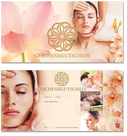 GESCHENKGUTSCHEINcom by POS-HAUER. 10 Gutscheine, blanko zum selber Ausfüllen. Für Kosmetik Beauty Kosmetiksalon.