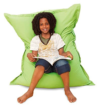 SMOOTHY Original Cotton Junior Indoor XL Sitzsack 250L Riesensitzsack Sitzkissen Sessel aus Baumwolle; Perfekt für Kinder (140 x 110 cm, Amazonas-Grün)