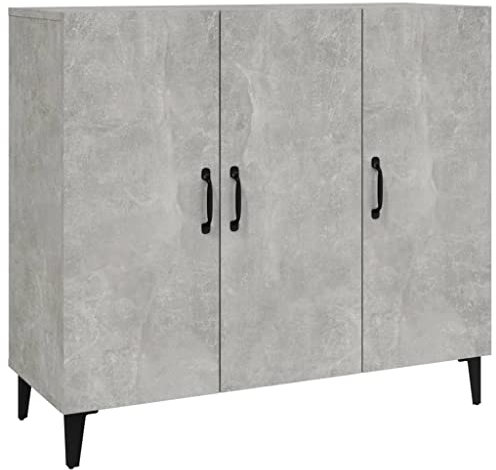 vidaXL Sideboard Kommode Anrichte Schrank Beistellschrank Mehrzweckschrank Standschrank Wohnzimmer Flur Betongrau 90x34x80cm Holzwerkstoff
